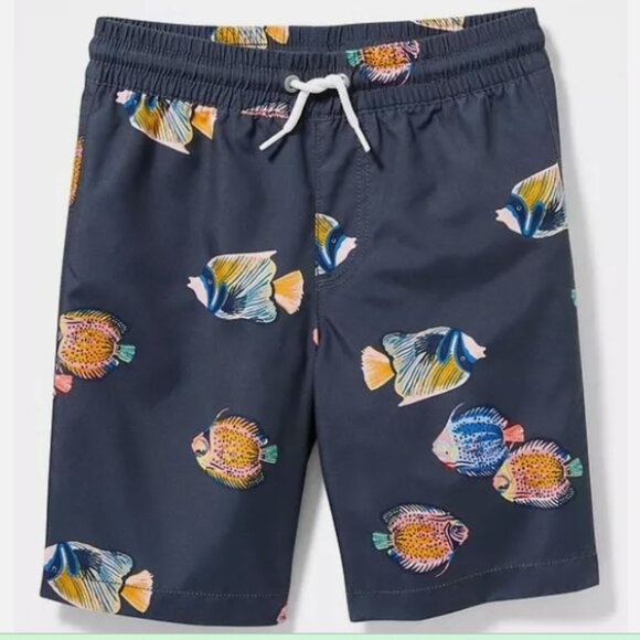 NWT Old Navy Angelfish Tropical Fish Swim Trunks Board Shorts Boys M 8 - Picture 1 of 3